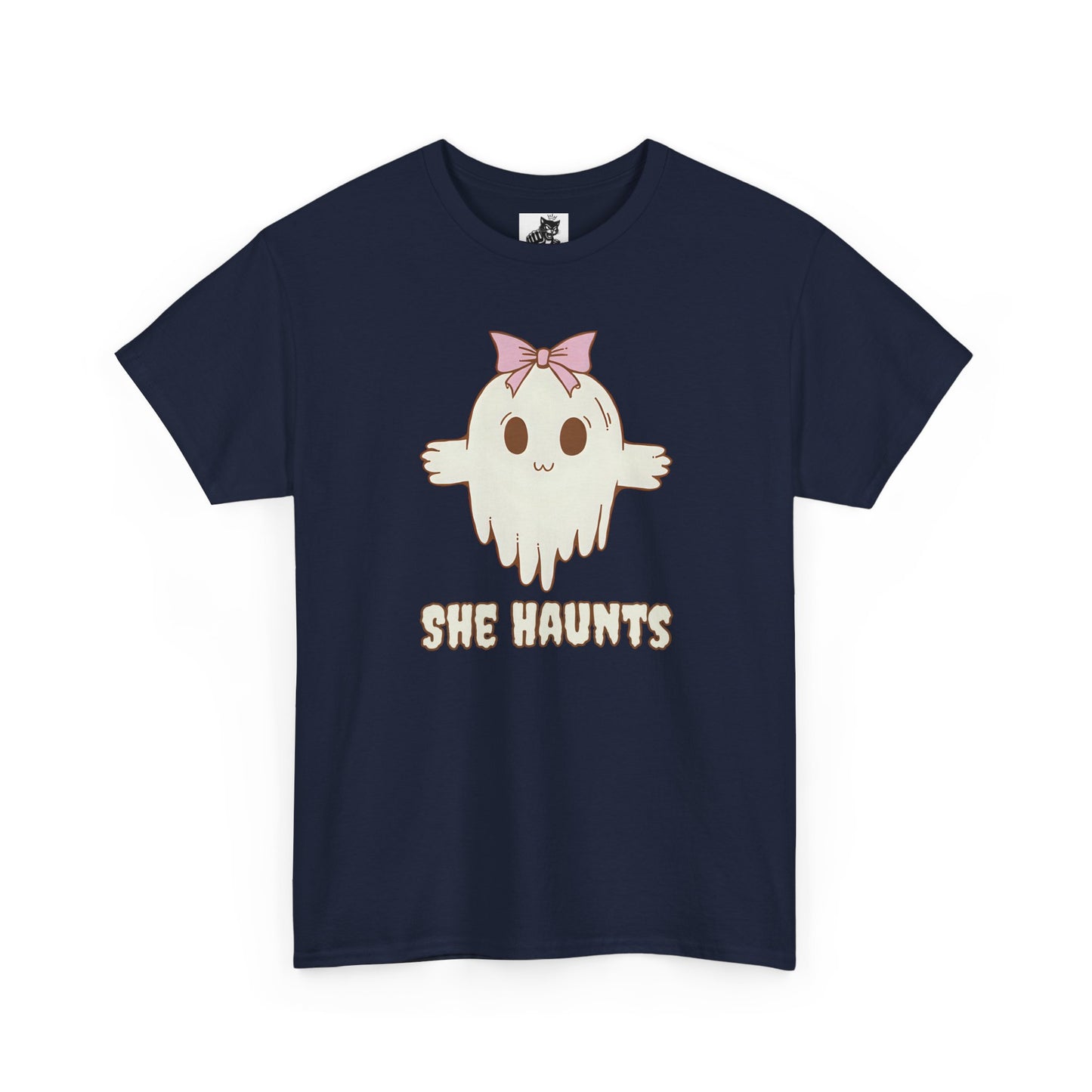 She Haunts - Cute Halloween Ghost T-Shirt