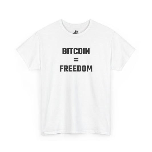 Bitcoin Equals Freedom Crypto Themed T-Shirt