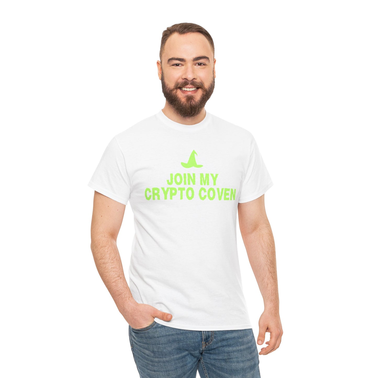 Join My Crypto Coven (Version 2) Graphic Tee - Crypto Halloween Witch T-Shirt