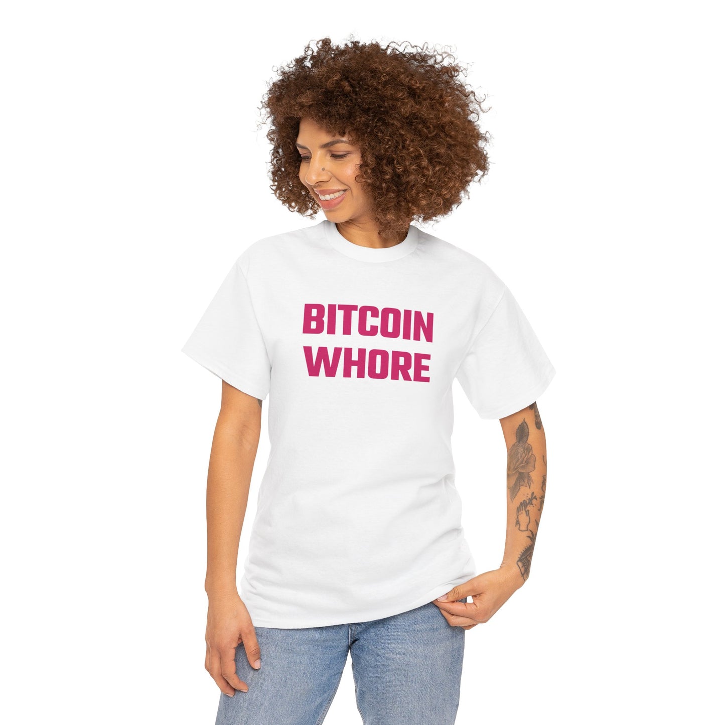 Bitcoin Whore (Version 2) Graphic Tee - Unisex Cotton T-Shirt