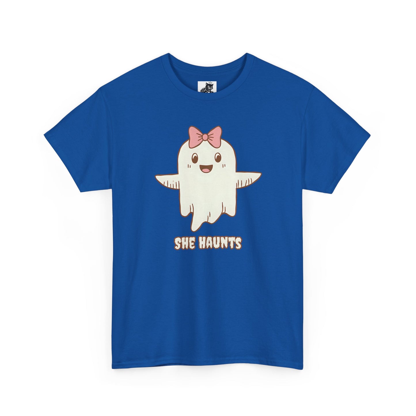 She Haunts (Version 3) - Cute Halloween Ghost T-Shirt
