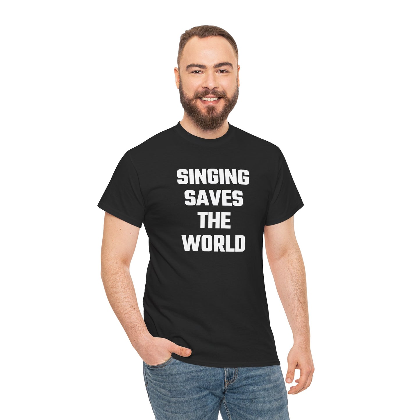 Singing Saves The World Graphic Tee - Unisex Cotton T-Shirt