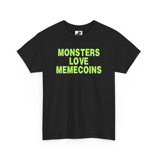 Monsters Love Memecoins (Version 2) Graphic Tee - Crypto Halloween T-Shirt