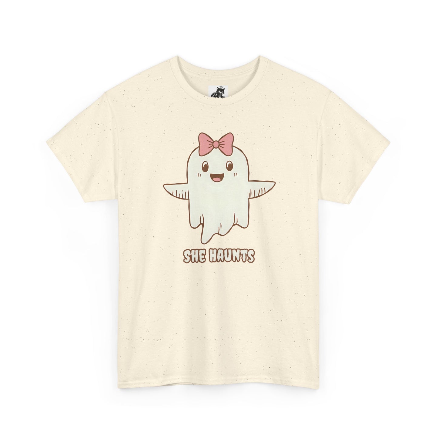 She Haunts (Version 3) - Cute Halloween Ghost T-Shirt