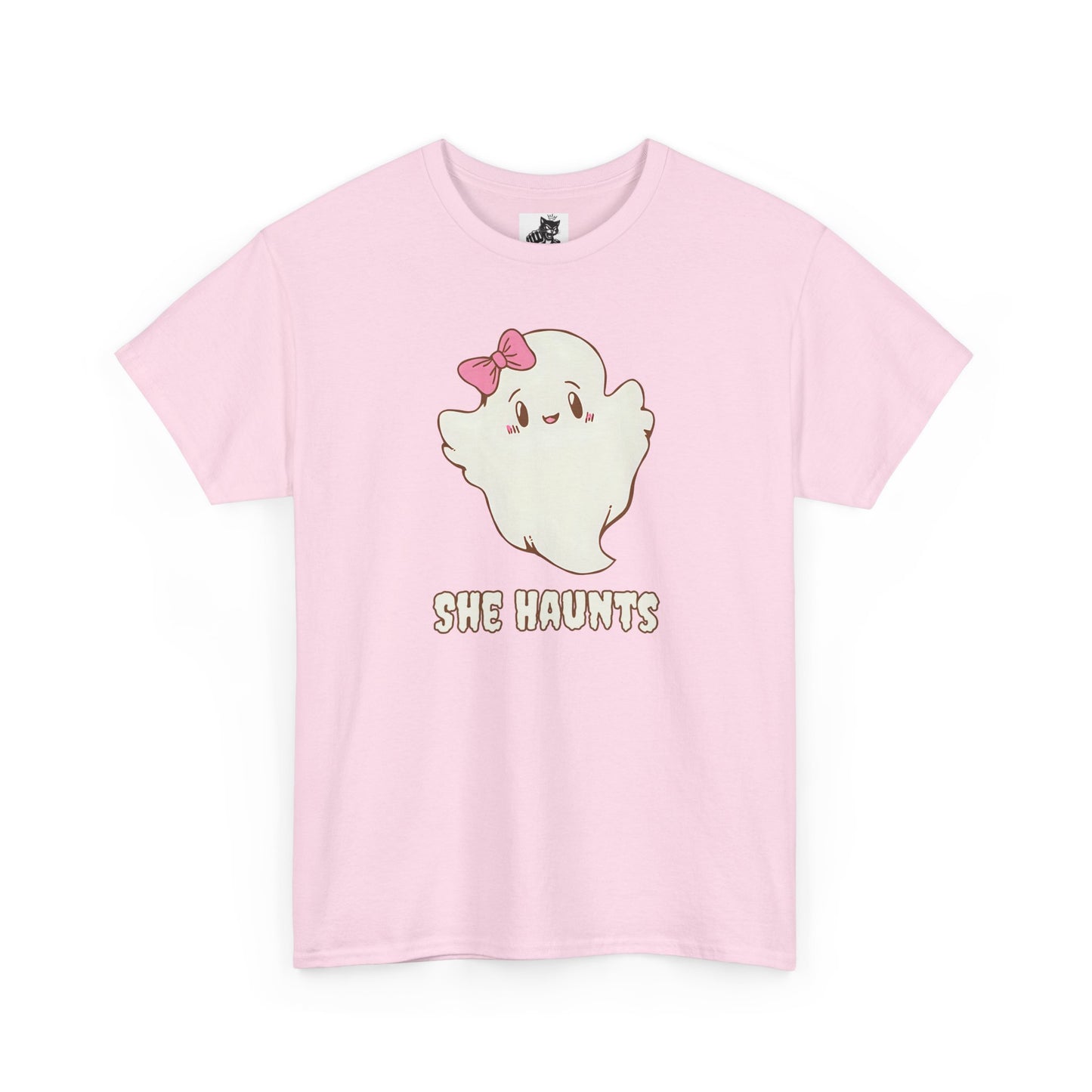 She Haunts (Version 2) - Cute Halloween Ghost T-Shirt