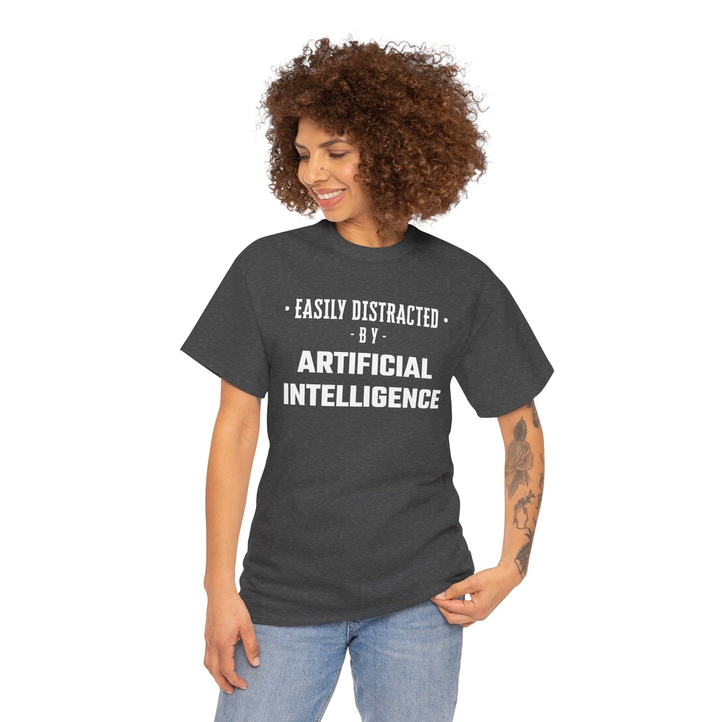 Easily Distracted By Artificial Intelligence Graphic Tee - Unisex Cotton T-Shirt
