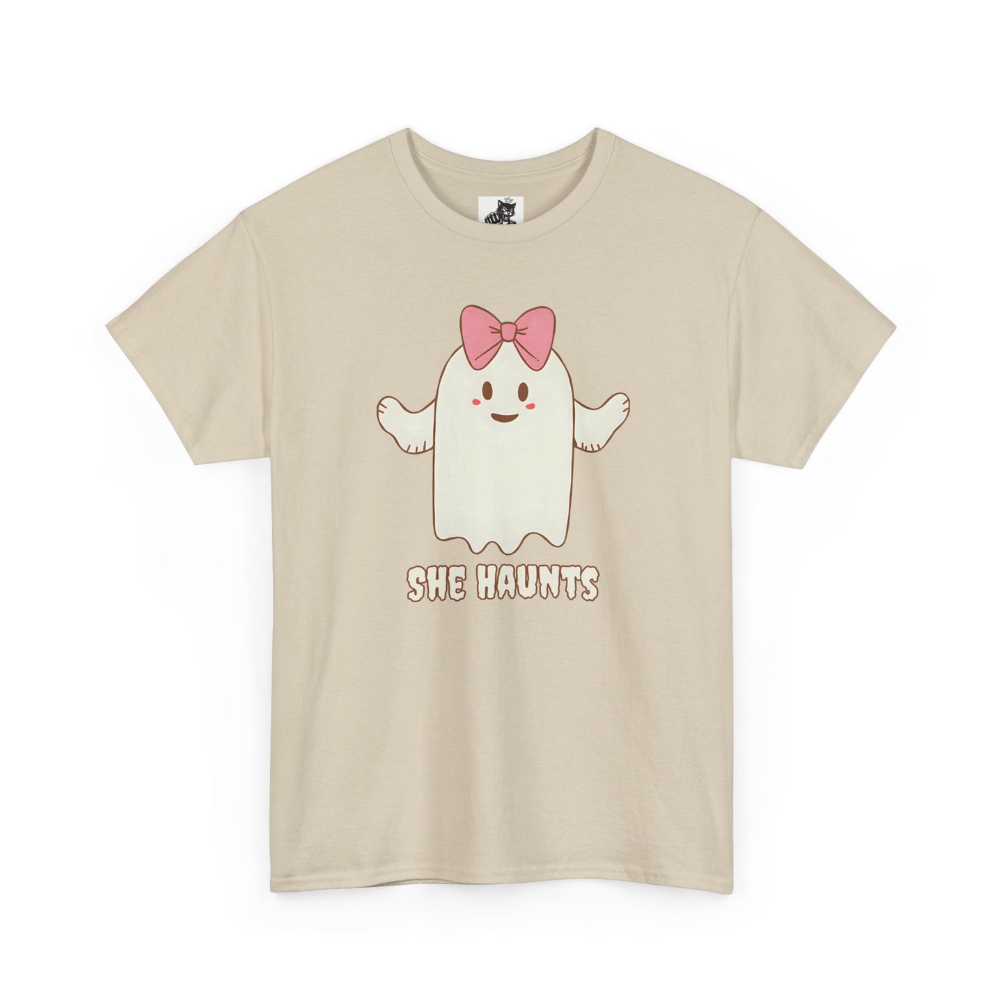 She Haunts (Version 4) - Cute Halloween Ghost T-Shirt