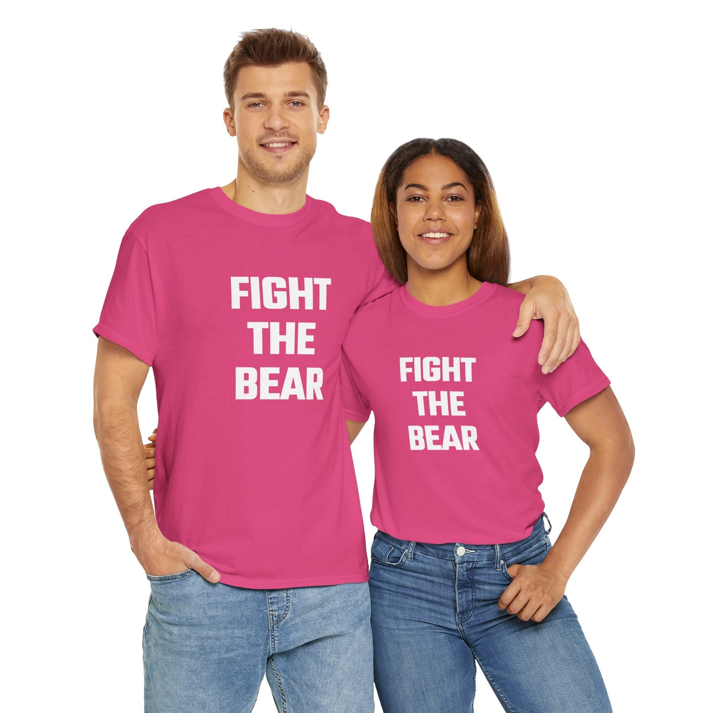 Fight The Bear Graphic Tee - Unisex Cotton T-Shirt