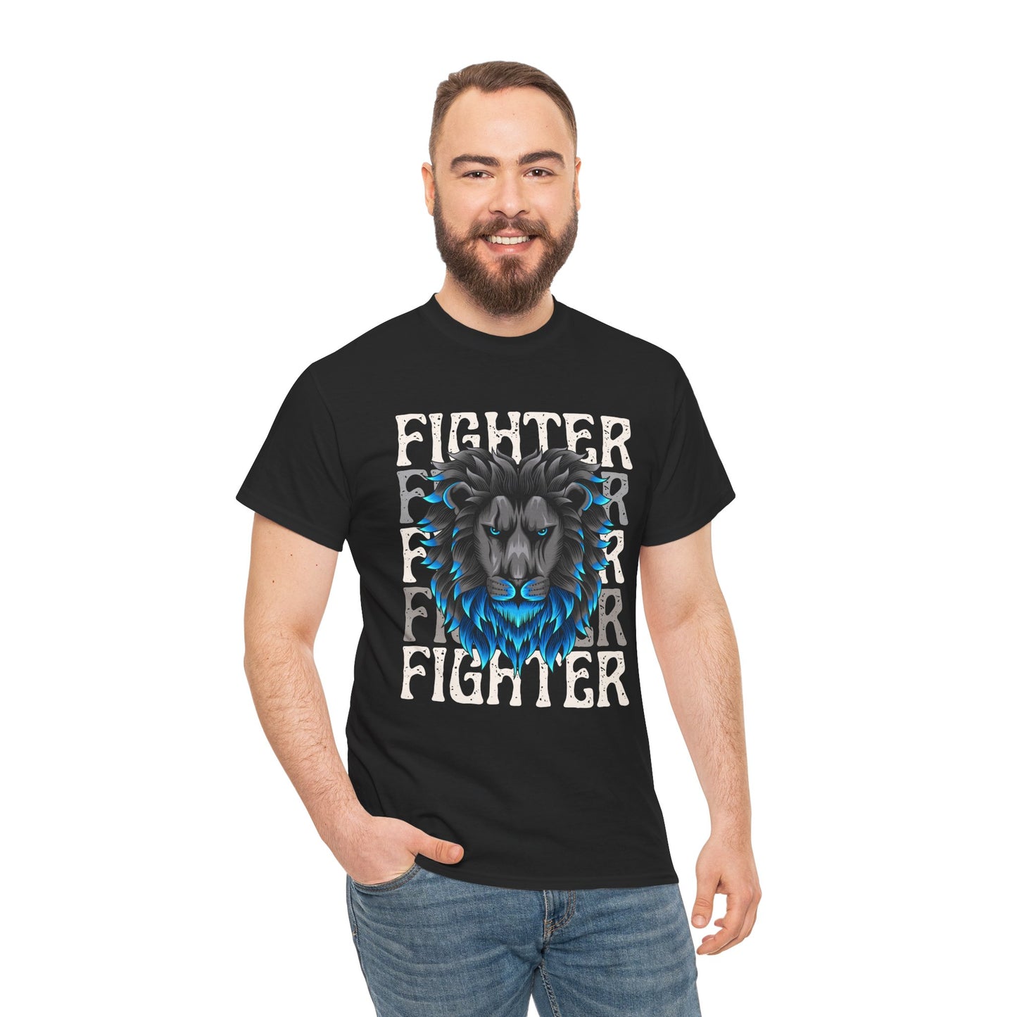 Fighter Lion Graphic Tee - Unisex Cotton T-Shirt