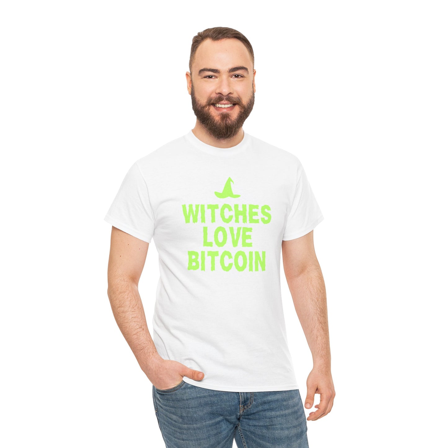 Witches Love Bitcoin (Version 2) Graphic Tee - Crypto Halloween Witch T-Shirt
