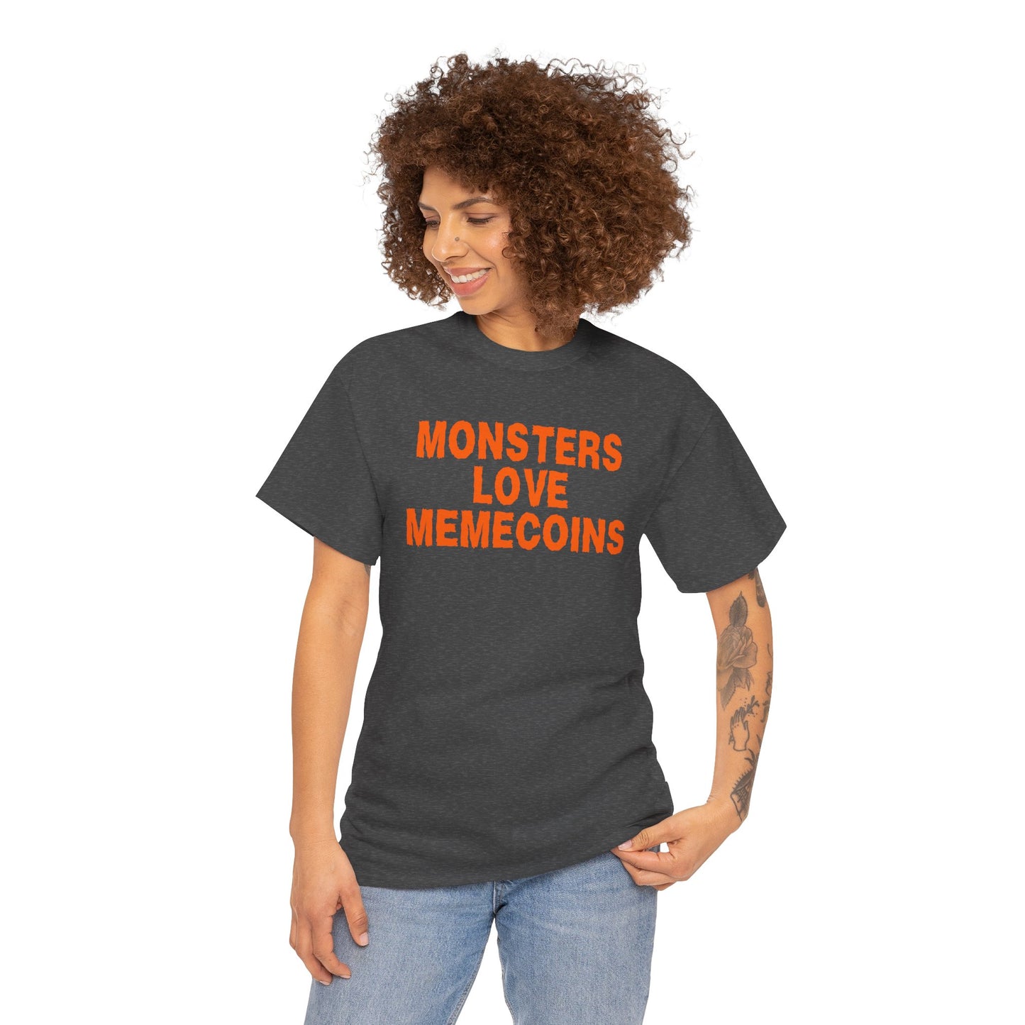 Monsters Love Memecoins Graphic Tee - Crypto Halloween T-Shirt