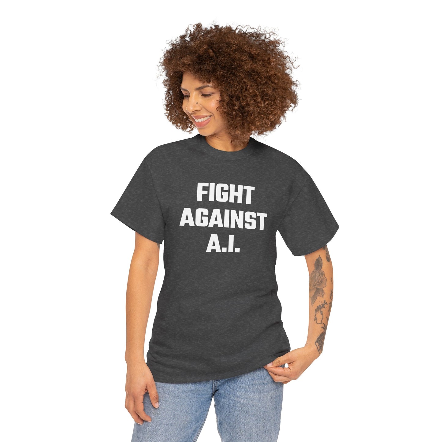 Fight Against A.I. Graphic Tee - Unisex Cotton T-Shirt