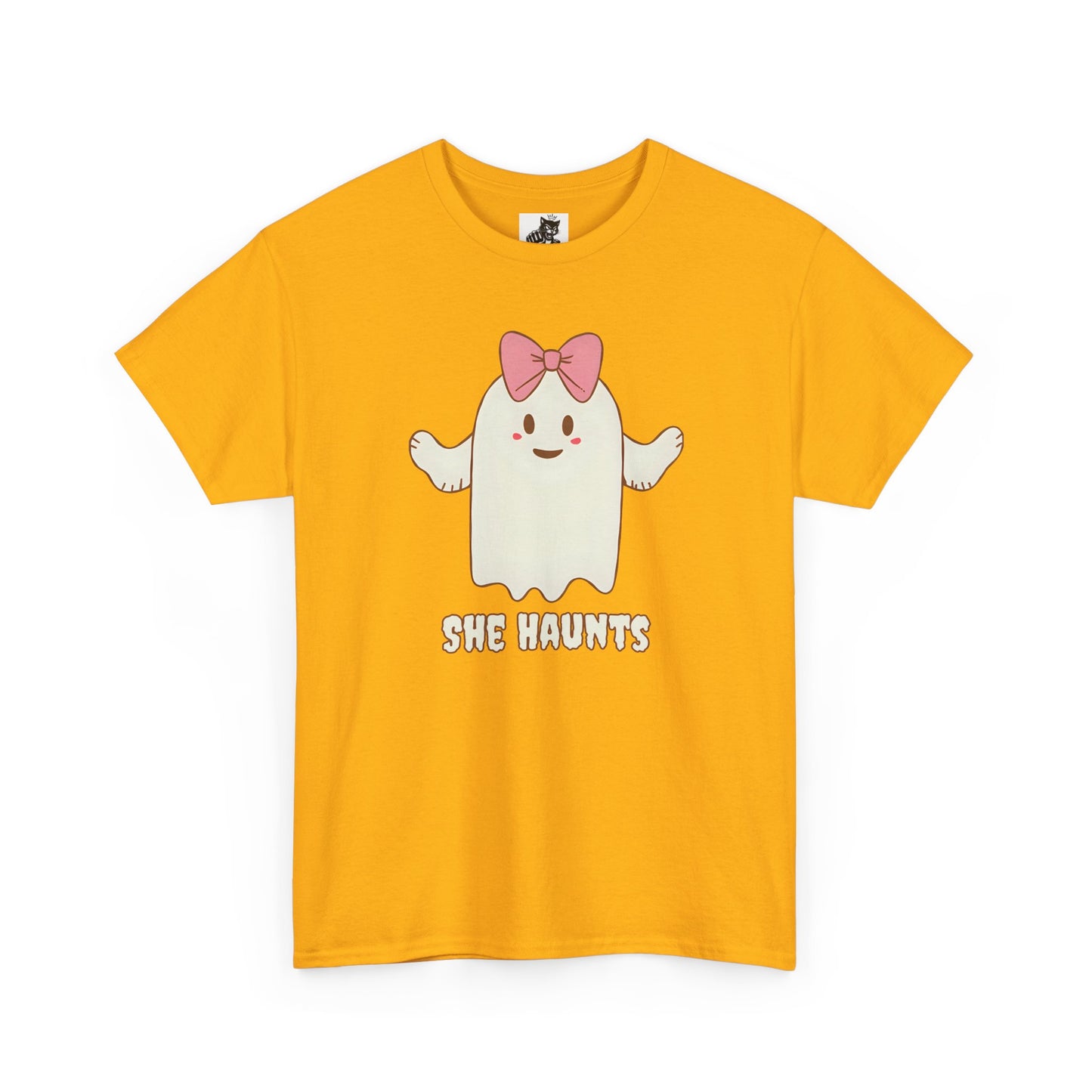 She Haunts (Version 4) - Cute Halloween Ghost T-Shirt