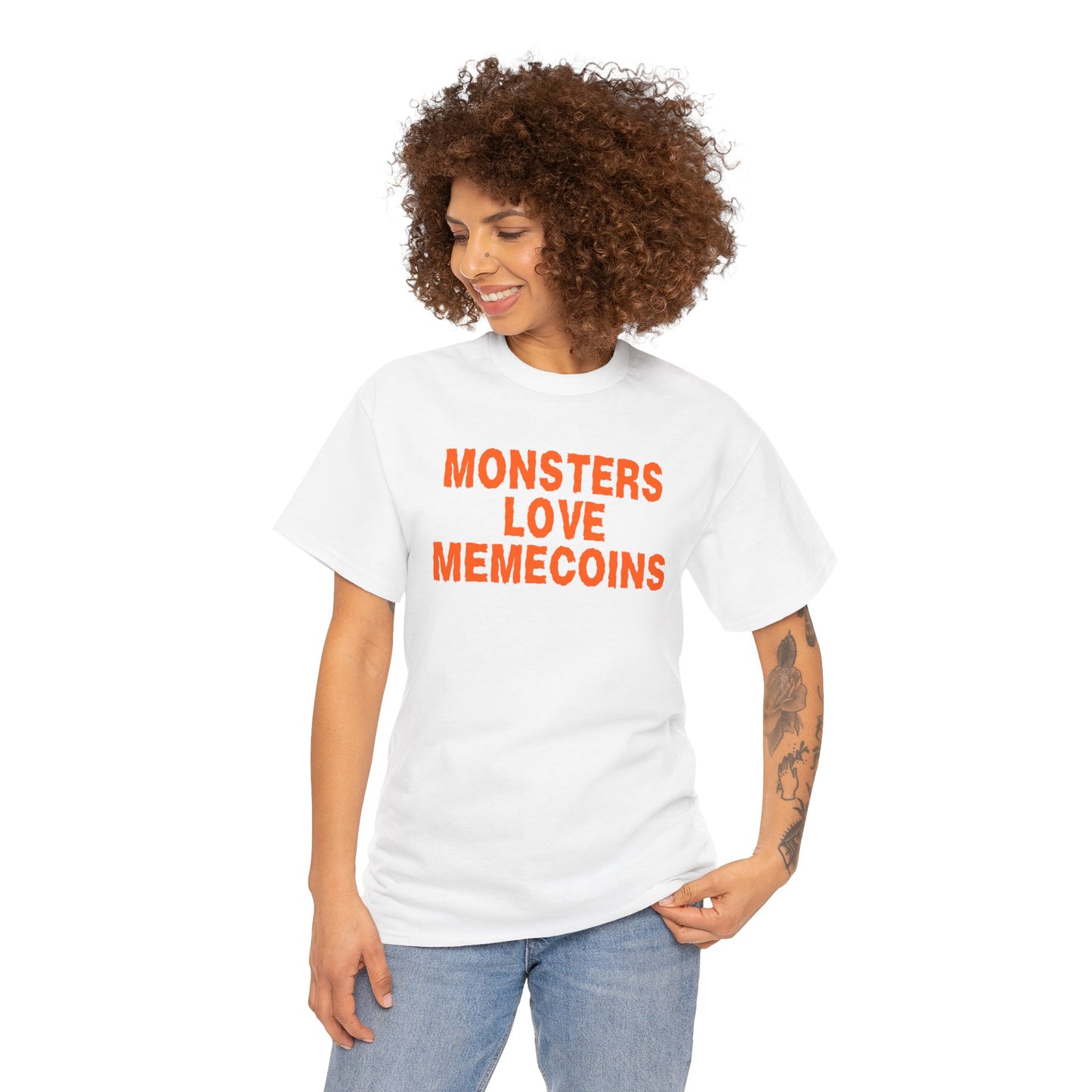 Monsters Love Memecoins Graphic Tee - Crypto Halloween T-Shirt