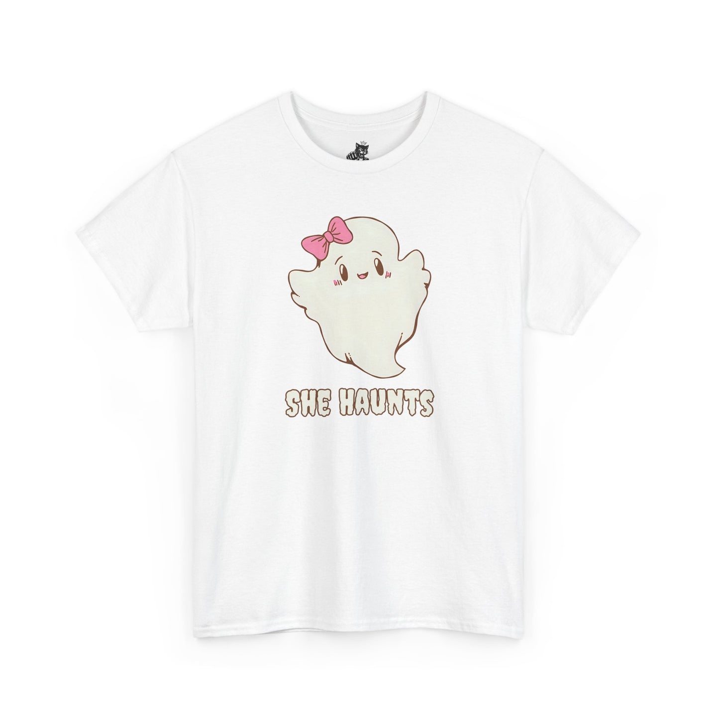 She Haunts (Version 2) - Cute Halloween Ghost T-Shirt