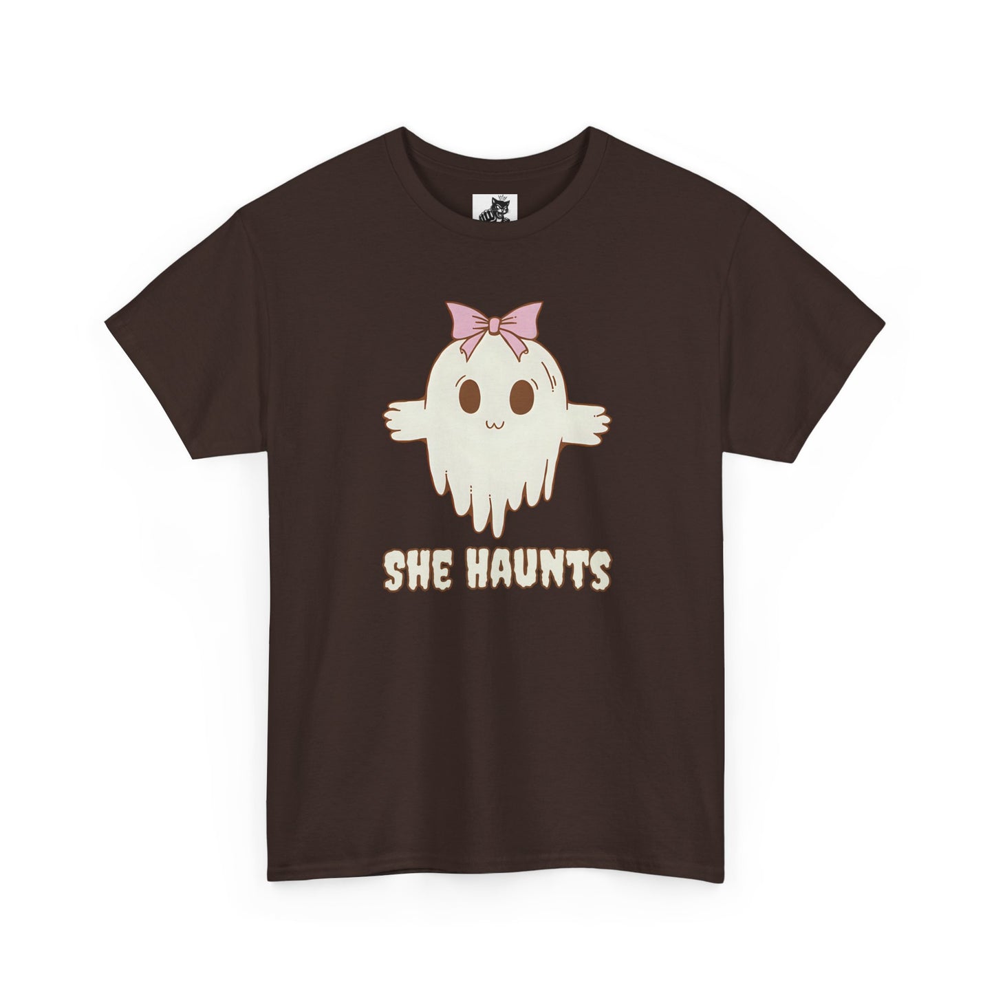 She Haunts - Cute Halloween Ghost T-Shirt