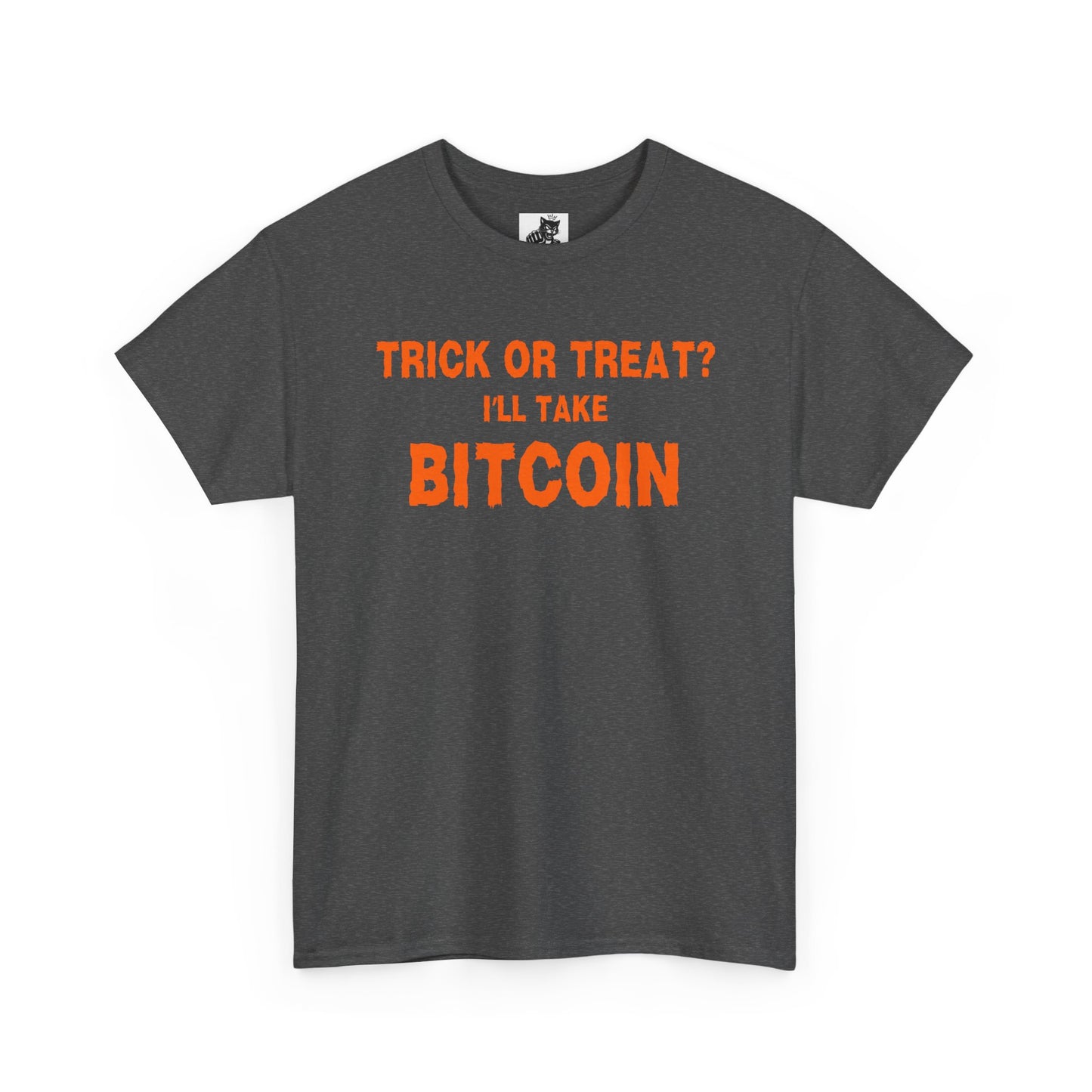 Trick Or Treat I'll Take Bitcoin Graphic Tee - Crypto Halloween T-Shirt