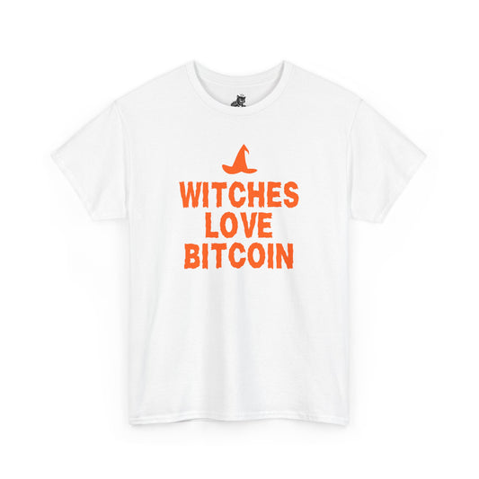 Witches Love Bitcoin Graphic Tee - Crypto Halloween Witch T-Shirt