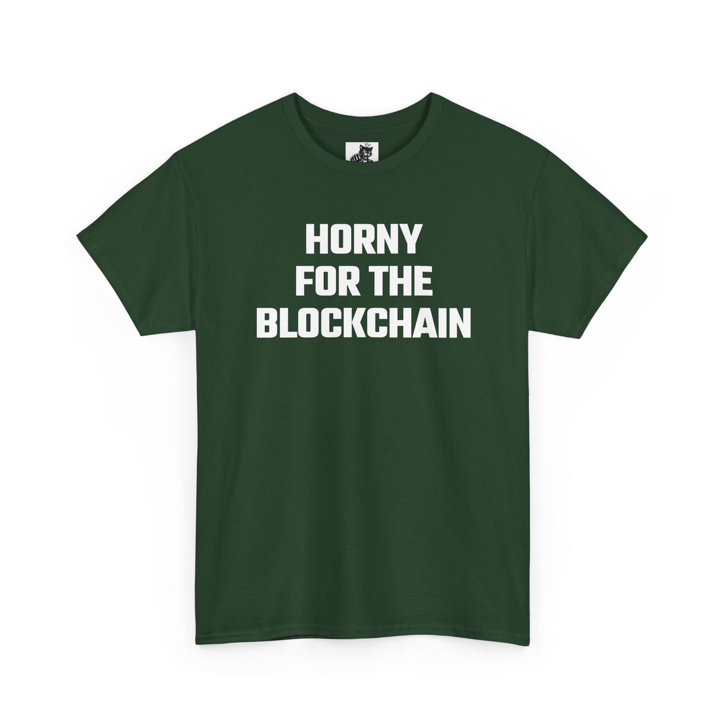 Horny For The Blockchain Crypto Themed T-Shirt