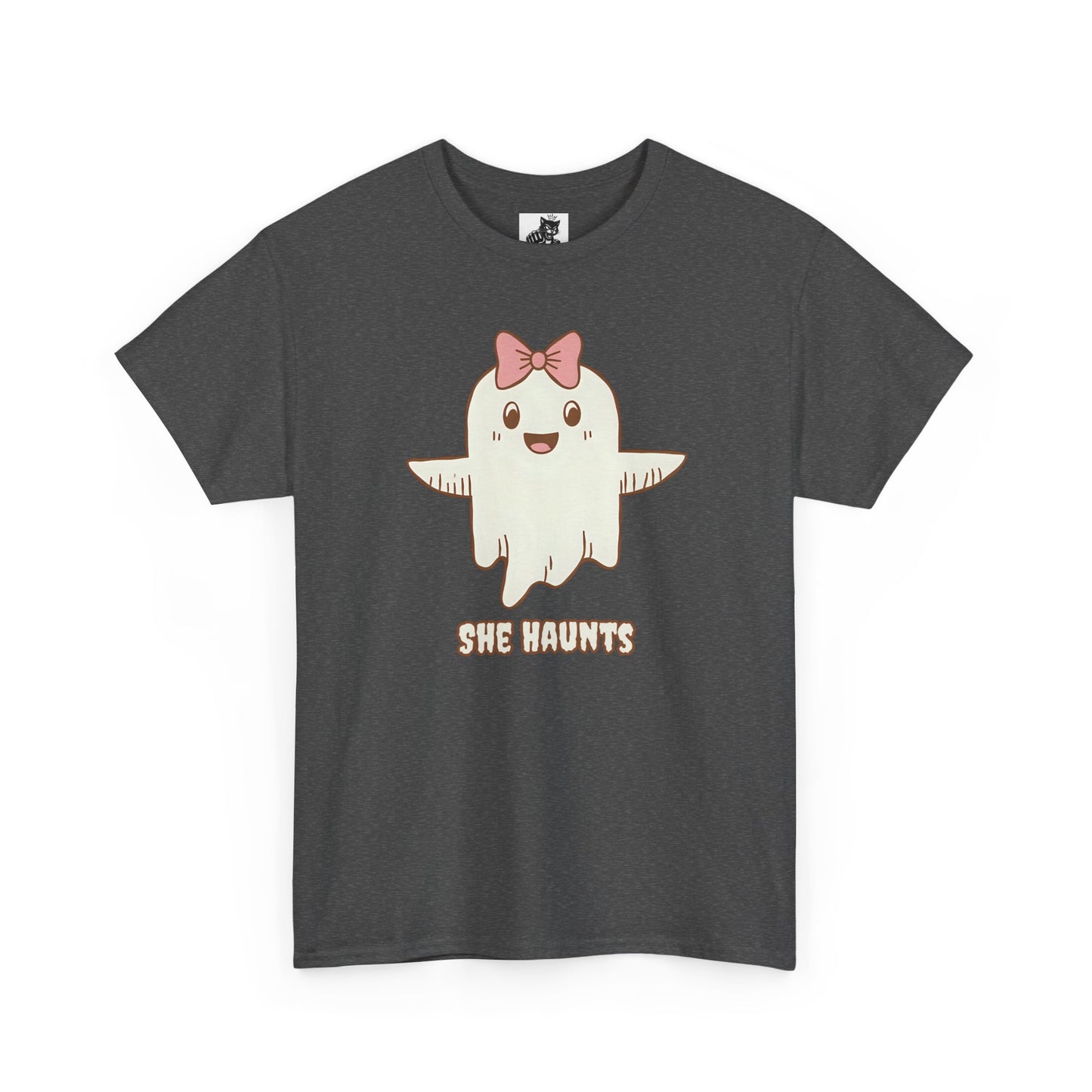 She Haunts (Version 3) - Cute Halloween Ghost T-Shirt