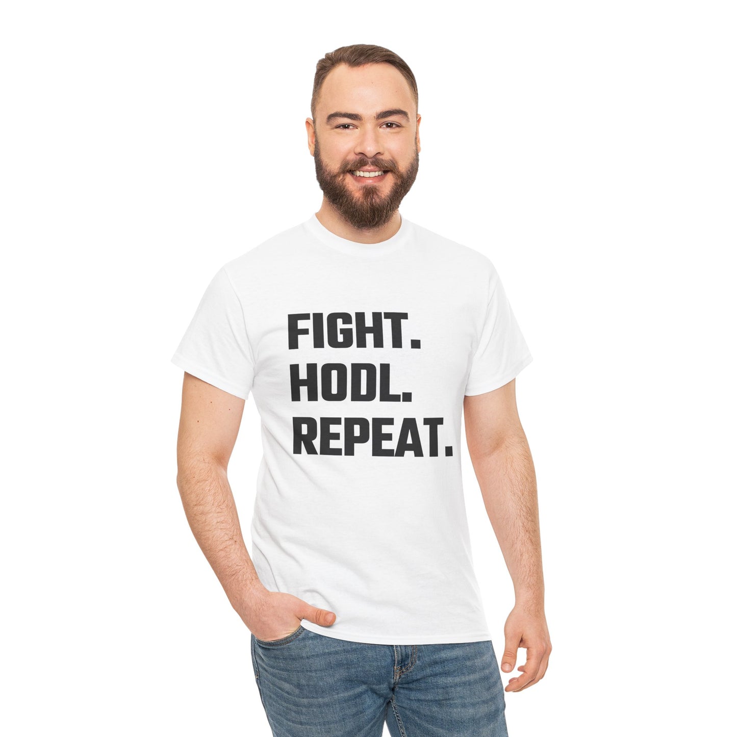 Fight. HODL. Repeat. Graphic Tee - Unisex Cotton T-Shirt