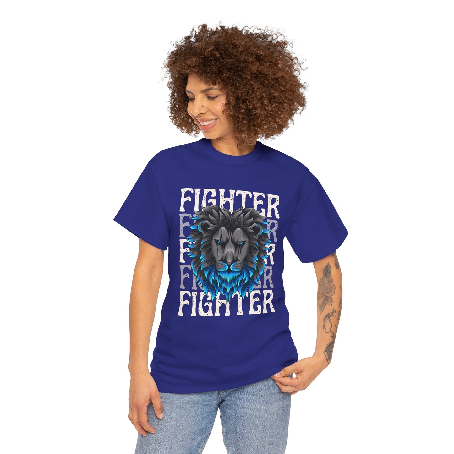 Fighter Lion Graphic Tee - Unisex Cotton T-Shirt