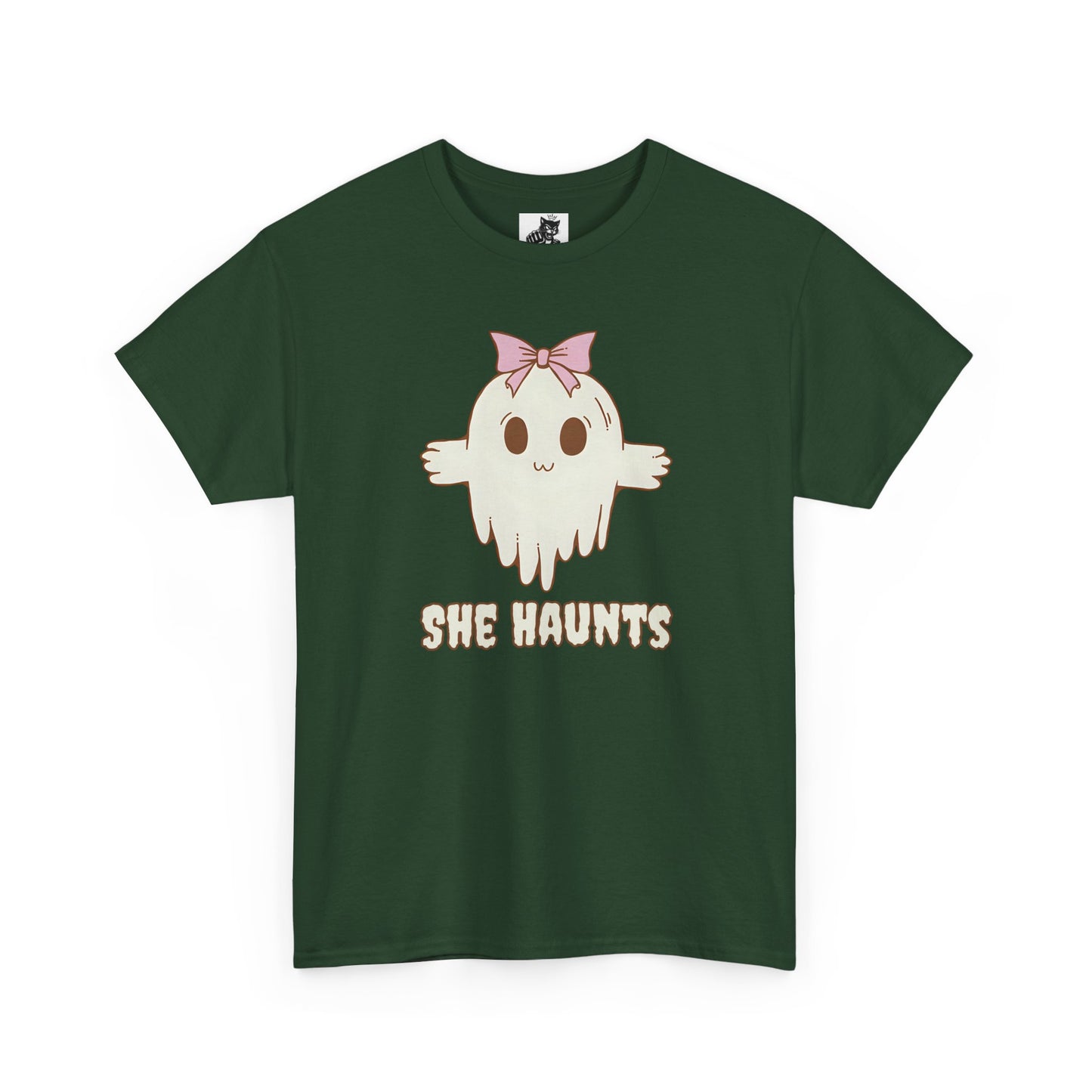 She Haunts - Cute Halloween Ghost T-Shirt