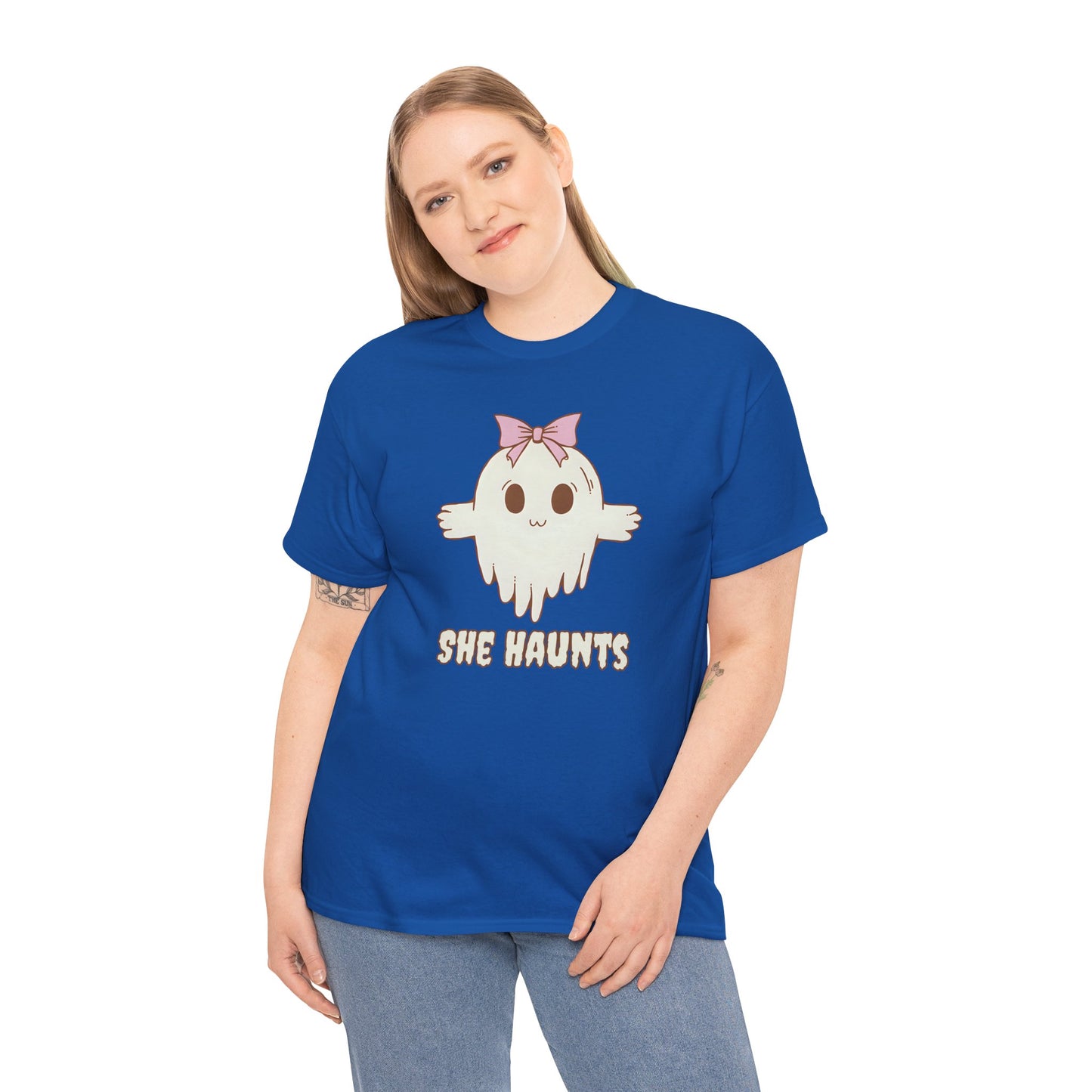She Haunts - Cute Halloween Ghost T-Shirt