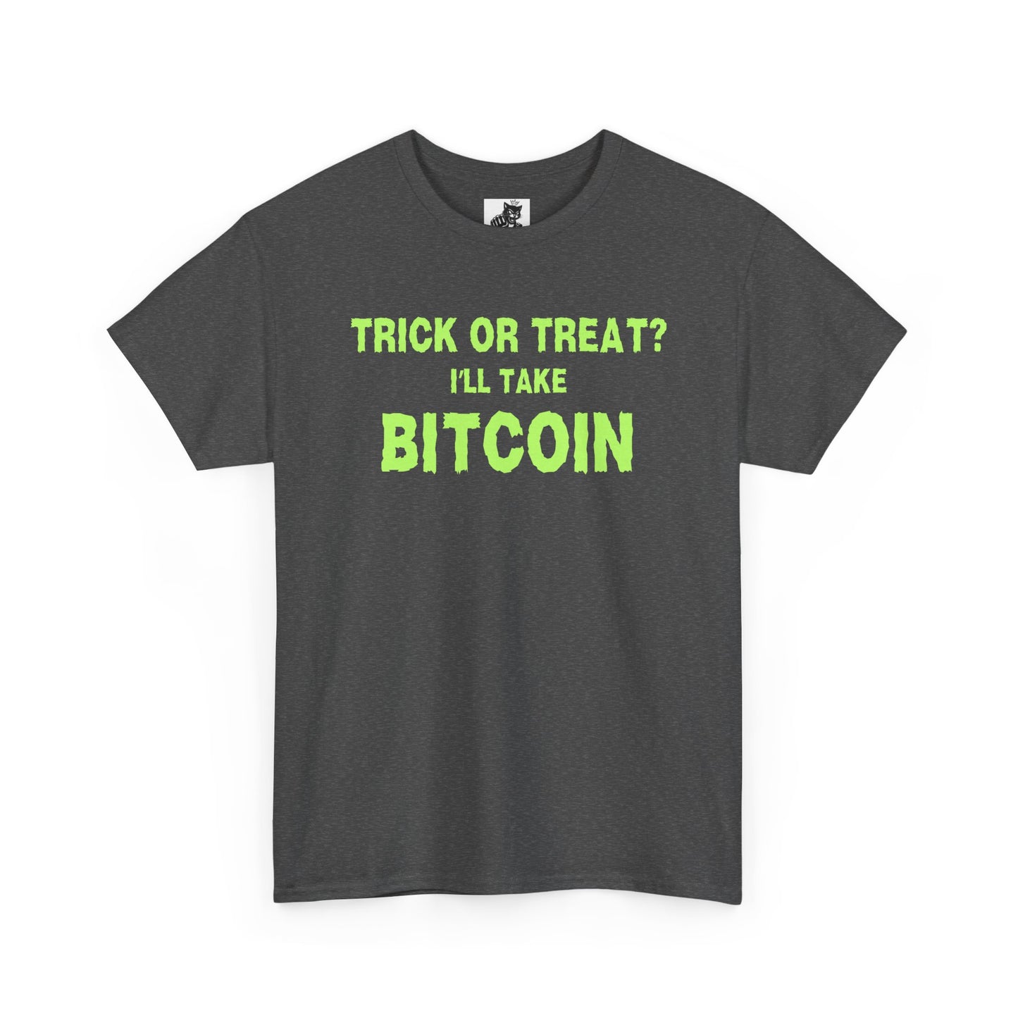 Trick Or Treat I'll Take Bitcoin (Version 2) Graphic Tee - Crypto Halloween T-Shirt