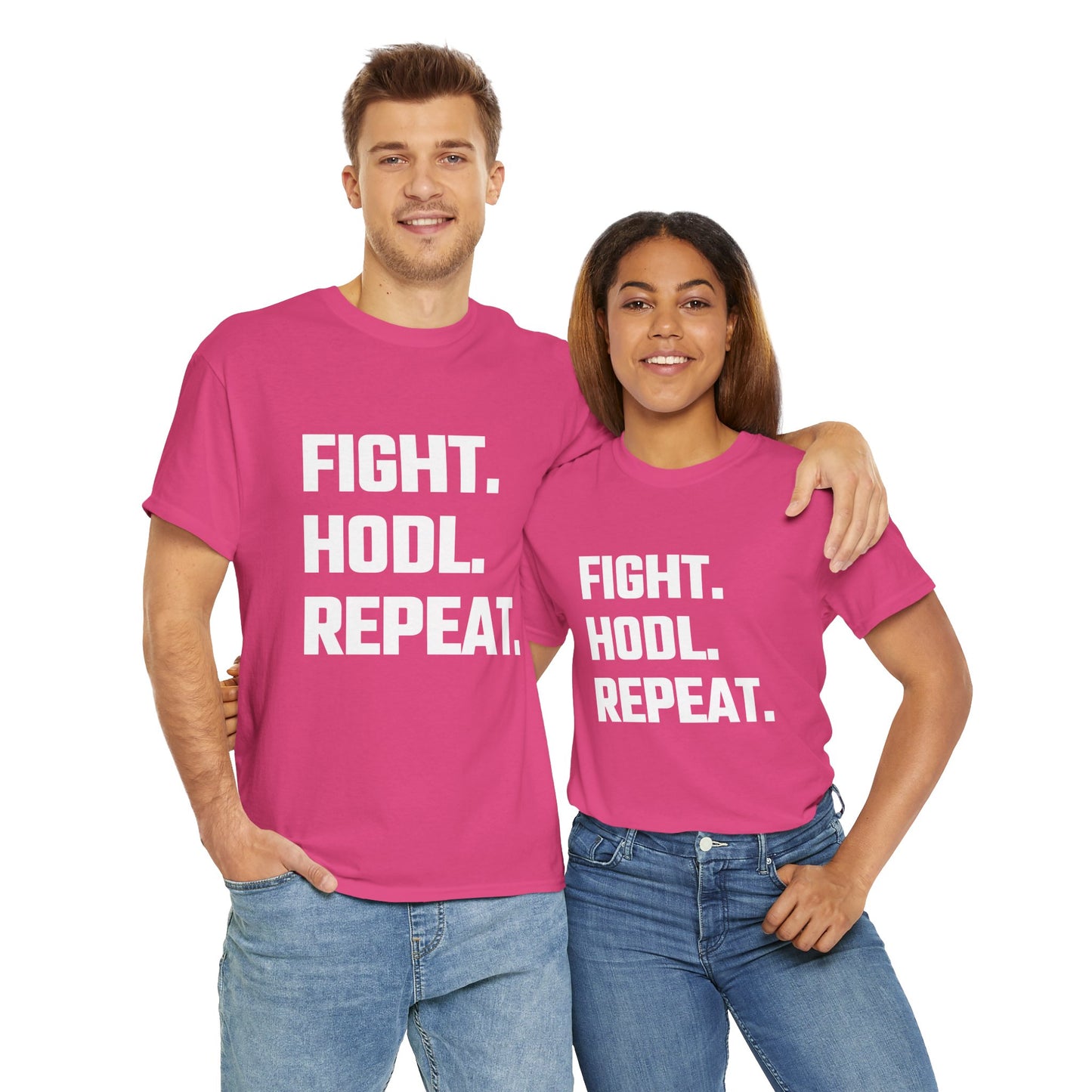 Fight. HODL. Repeat. Graphic Tee - Unisex Cotton T-Shirt