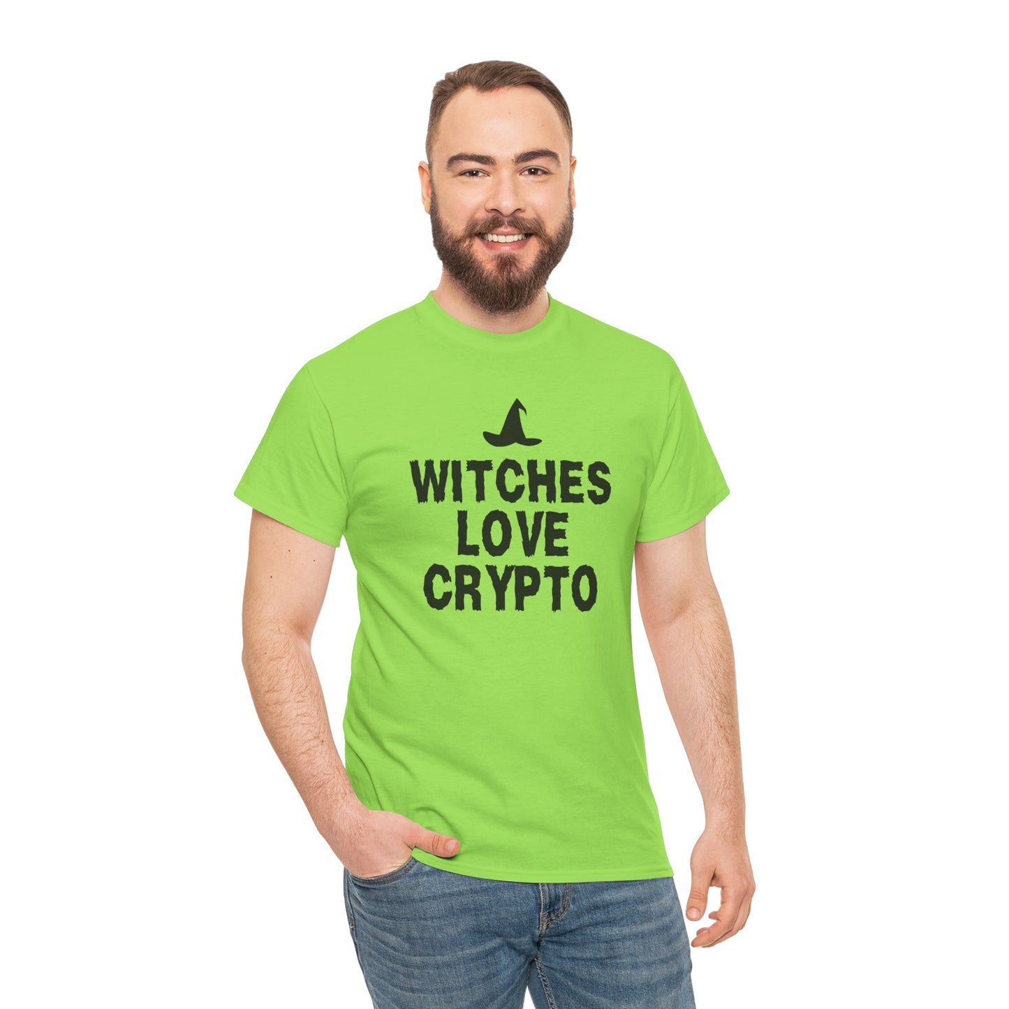 Witches Love Crypto (Version 2) Graphic Tee - Crypto Halloween Witch T-Shirt