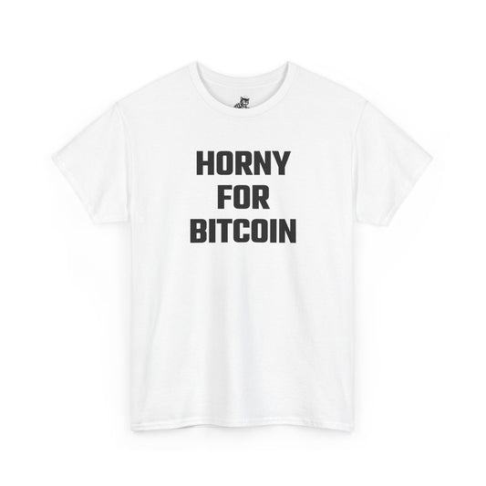 Horny For Bitcoin Crypto Themed T-Shirt