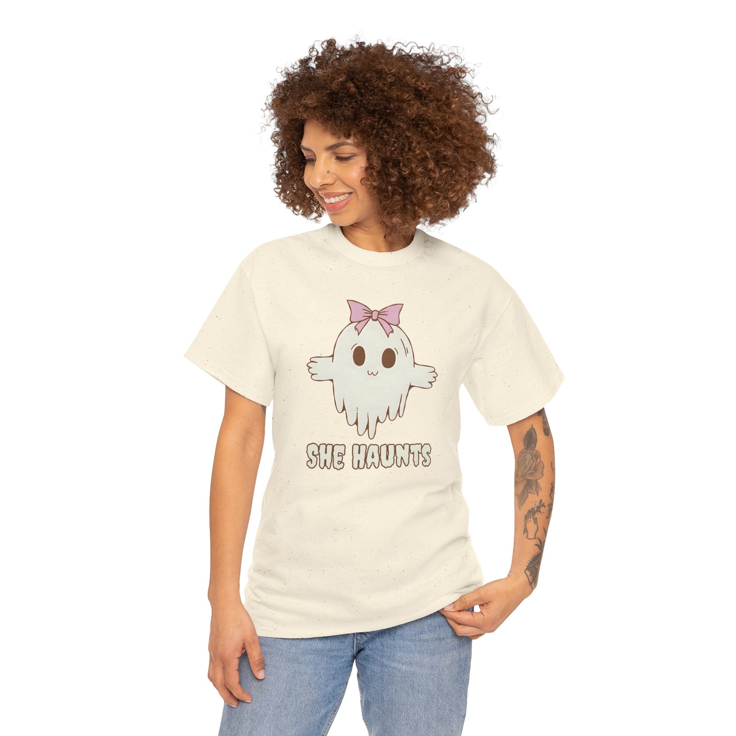 She Haunts - Cute Halloween Ghost T-Shirt