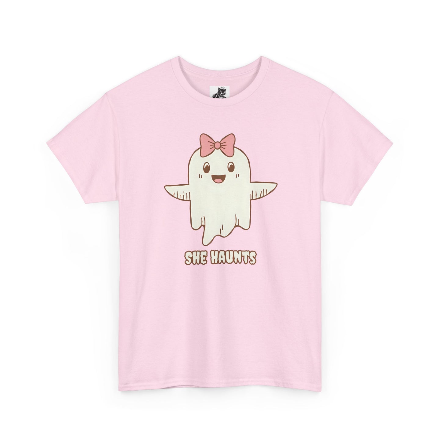 She Haunts (Version 3) - Cute Halloween Ghost T-Shirt