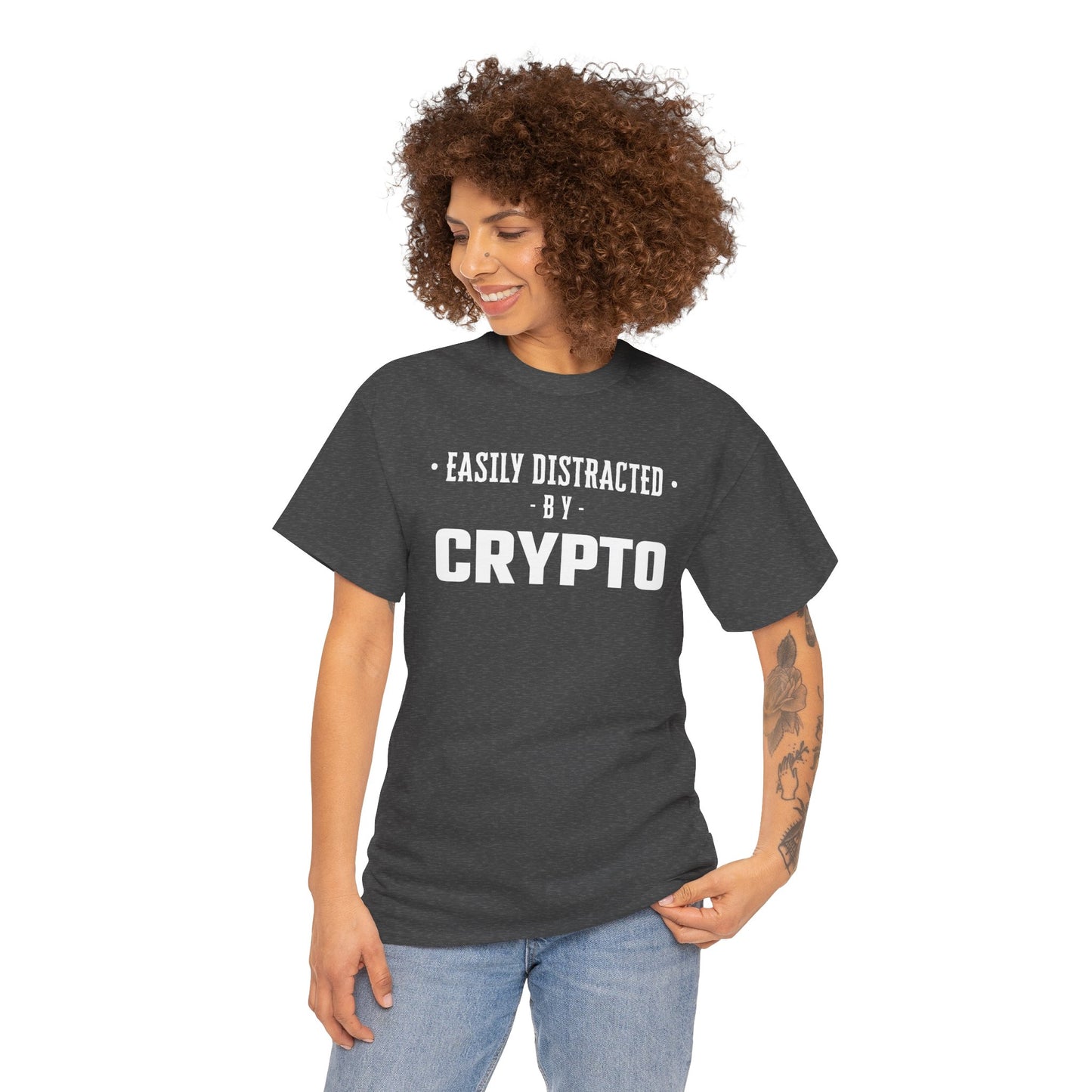 Easily Distracted By Crypto Graphic Tee - Unisex Cotton T-Shirt