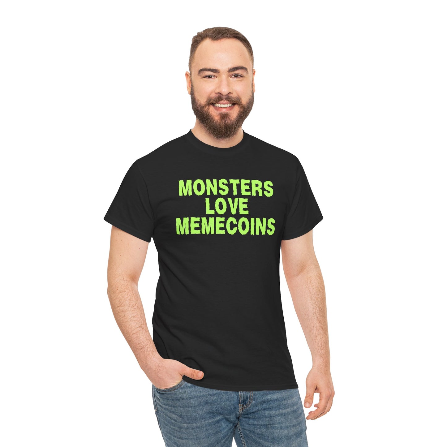 Monsters Love Memecoins (Version 2) Graphic Tee - Crypto Halloween T-Shirt