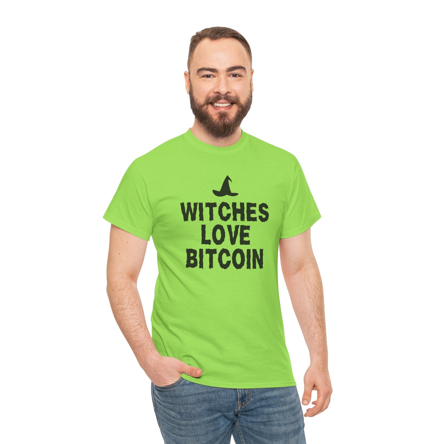 Witches Love Bitcoin (Version 2) Graphic Tee - Crypto Halloween Witch T-Shirt