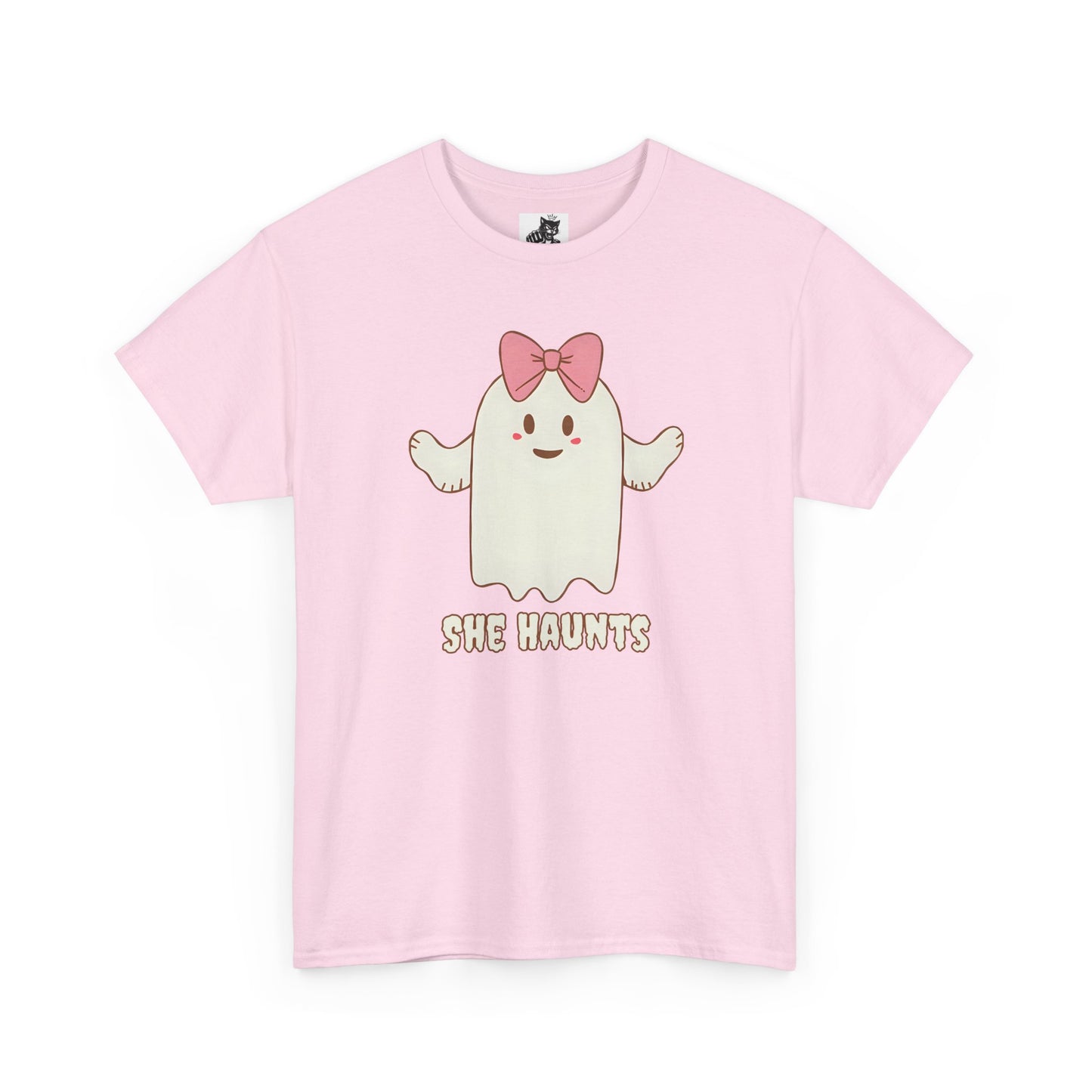 She Haunts (Version 4) - Cute Halloween Ghost T-Shirt