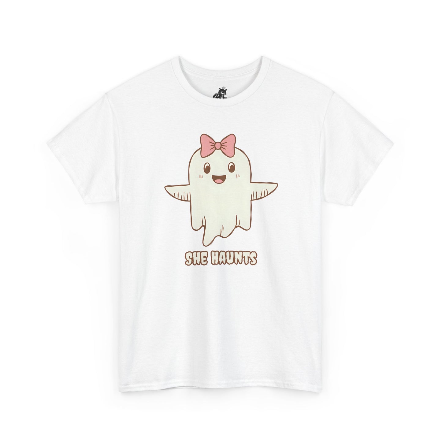 She Haunts (Version 3) - Cute Halloween Ghost T-Shirt