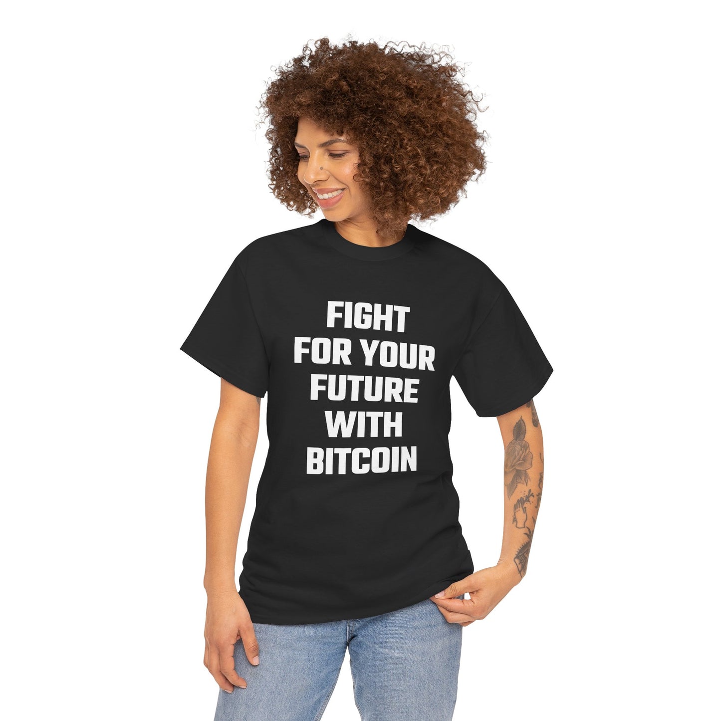 Fight For Your Future With Bitcoin Graphic Tee - Unisex Cotton T-Shirt
