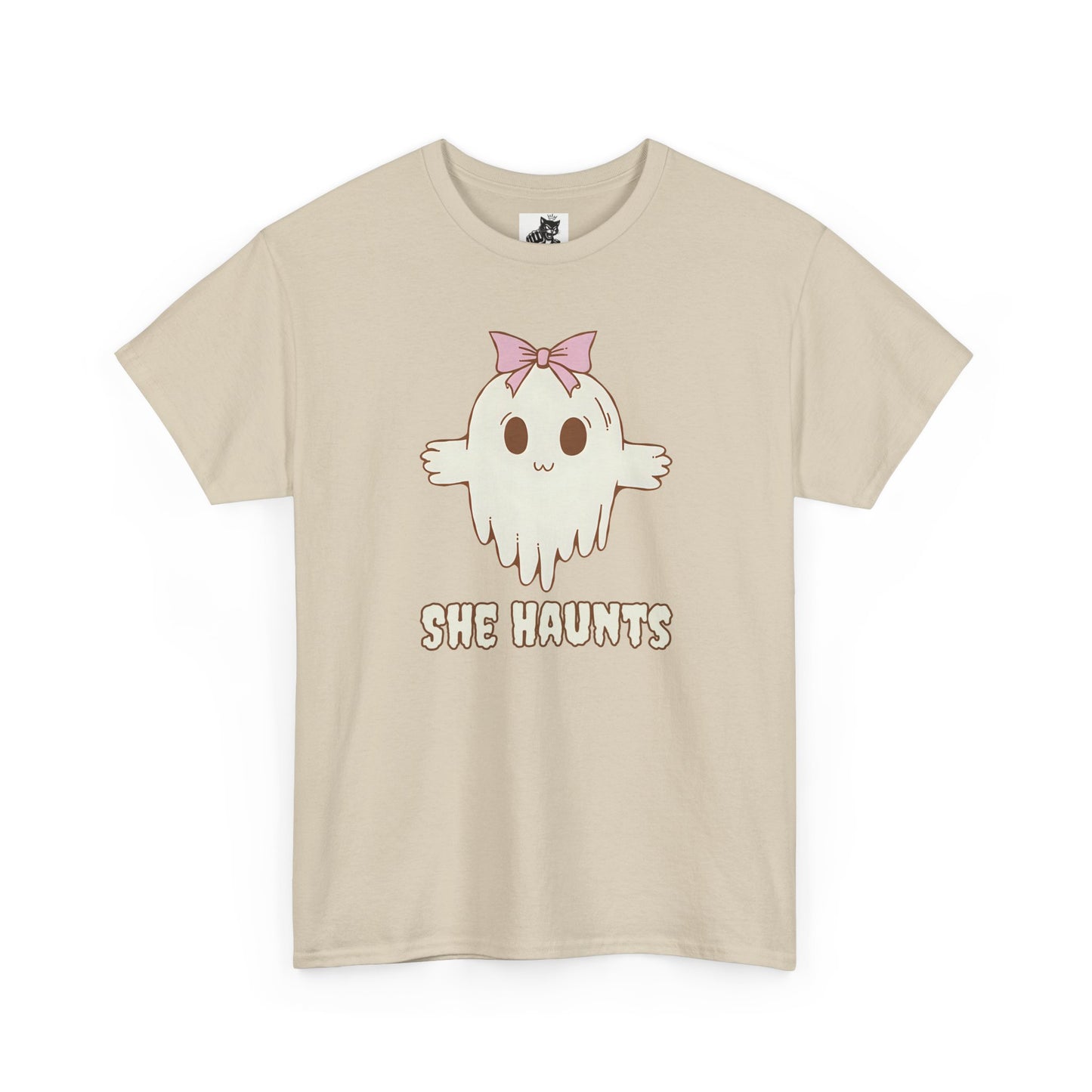She Haunts - Cute Halloween Ghost T-Shirt