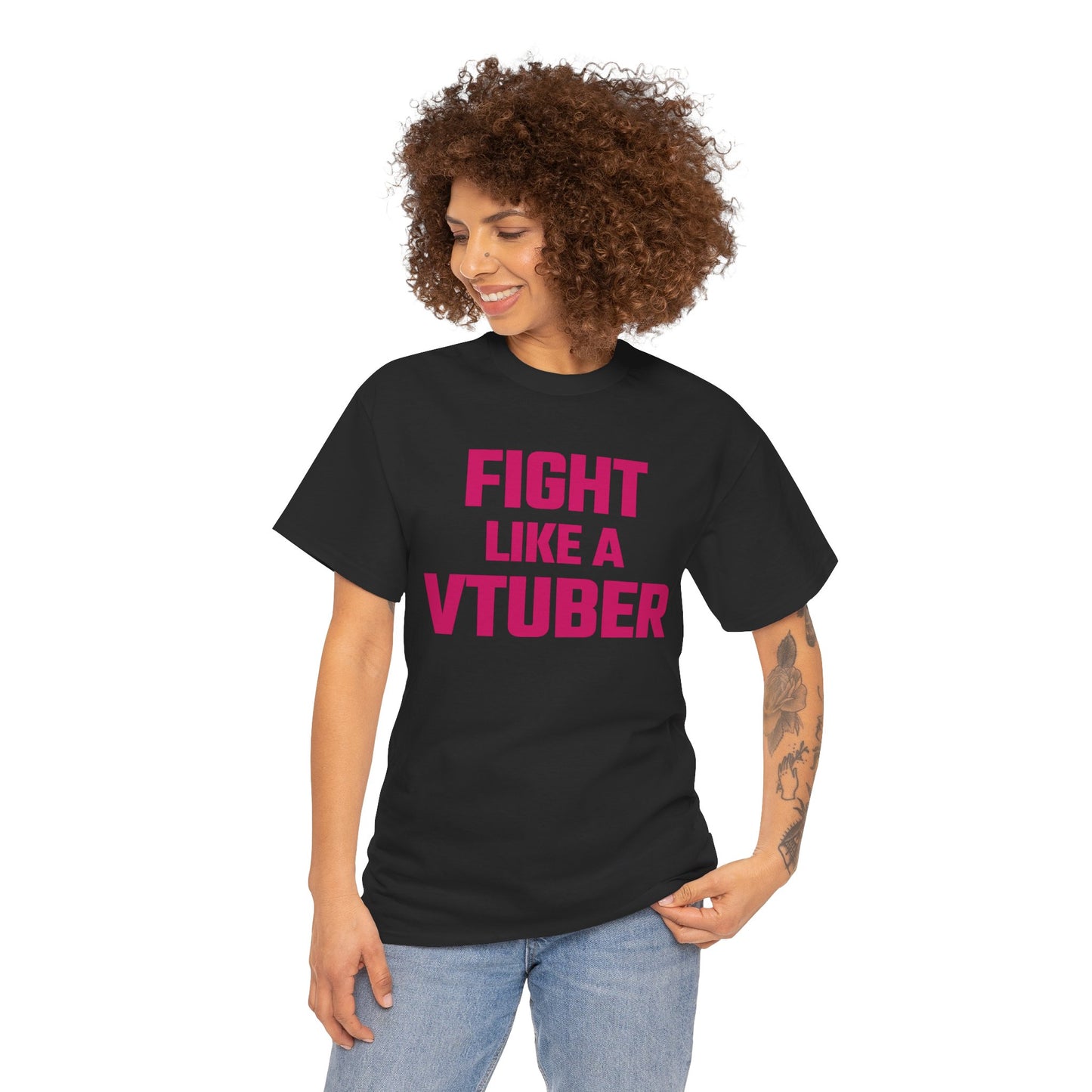 Fight Like A VTuber (Version 2) Graphic Tee - Unisex Cotton T-Shirt