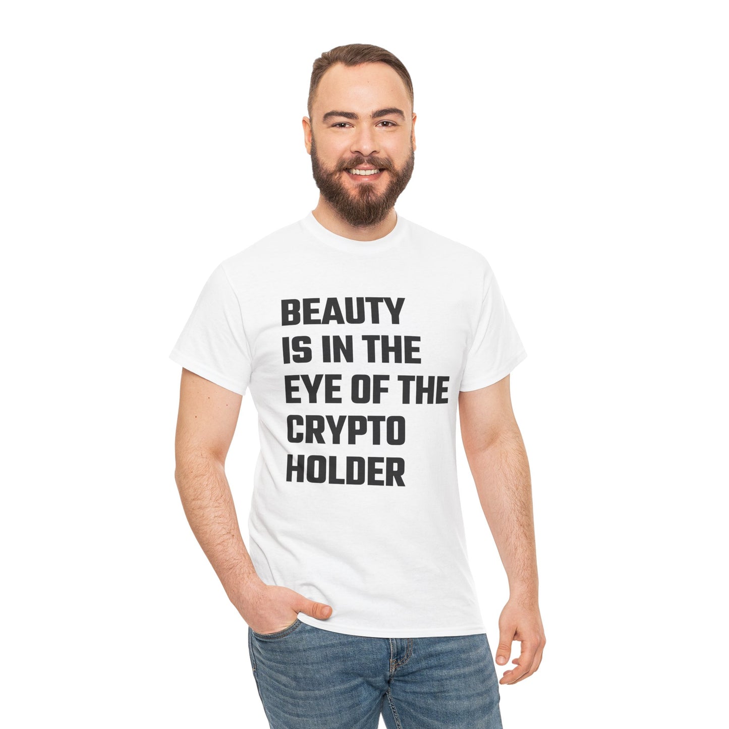 Beauty Is In The Eye of the Crypto Holder Graphic Tee - Unisex Cotton T-Shirt