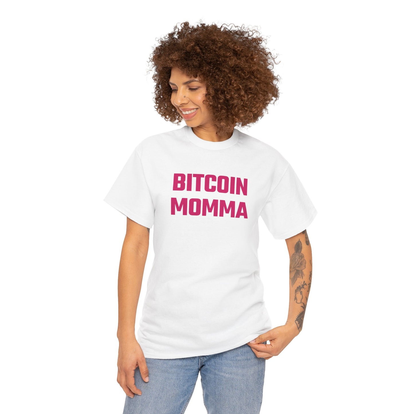 Bitcoin Momma (Version 2) Graphic Tee - Unisex Cotton T-Shirt