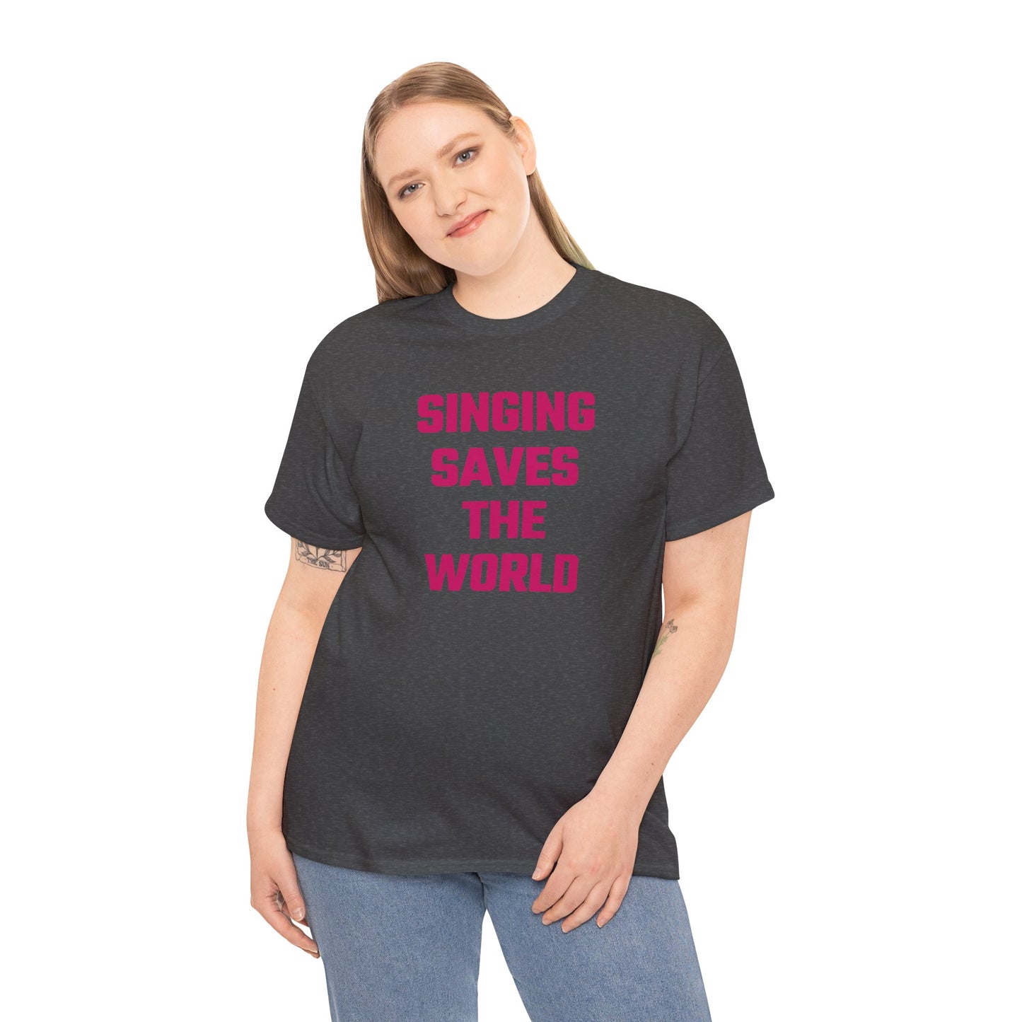 Singing Saves The World (Version 2) Graphic Tee - Unisex Cotton T-Shirt