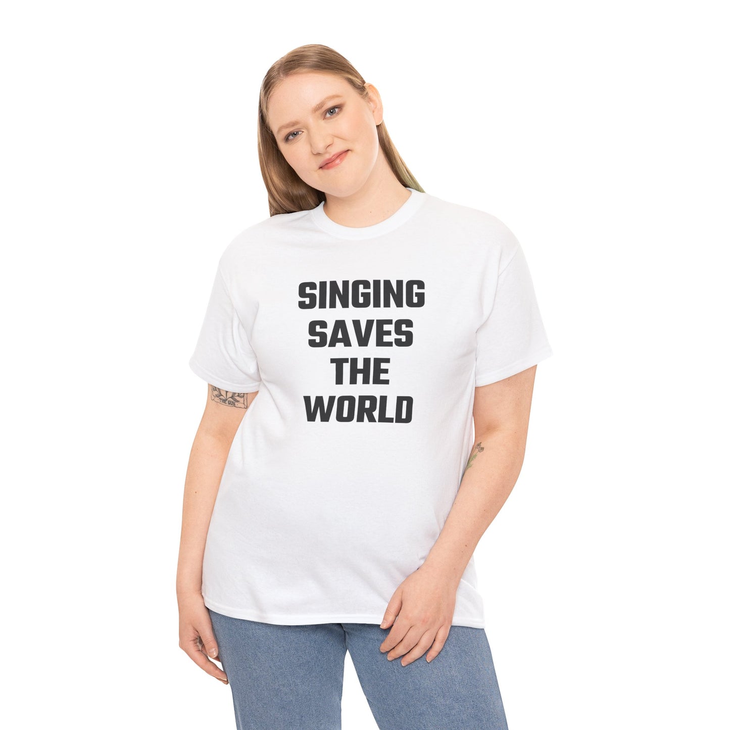 Singing Saves The World Graphic Tee - Unisex Cotton T-Shirt