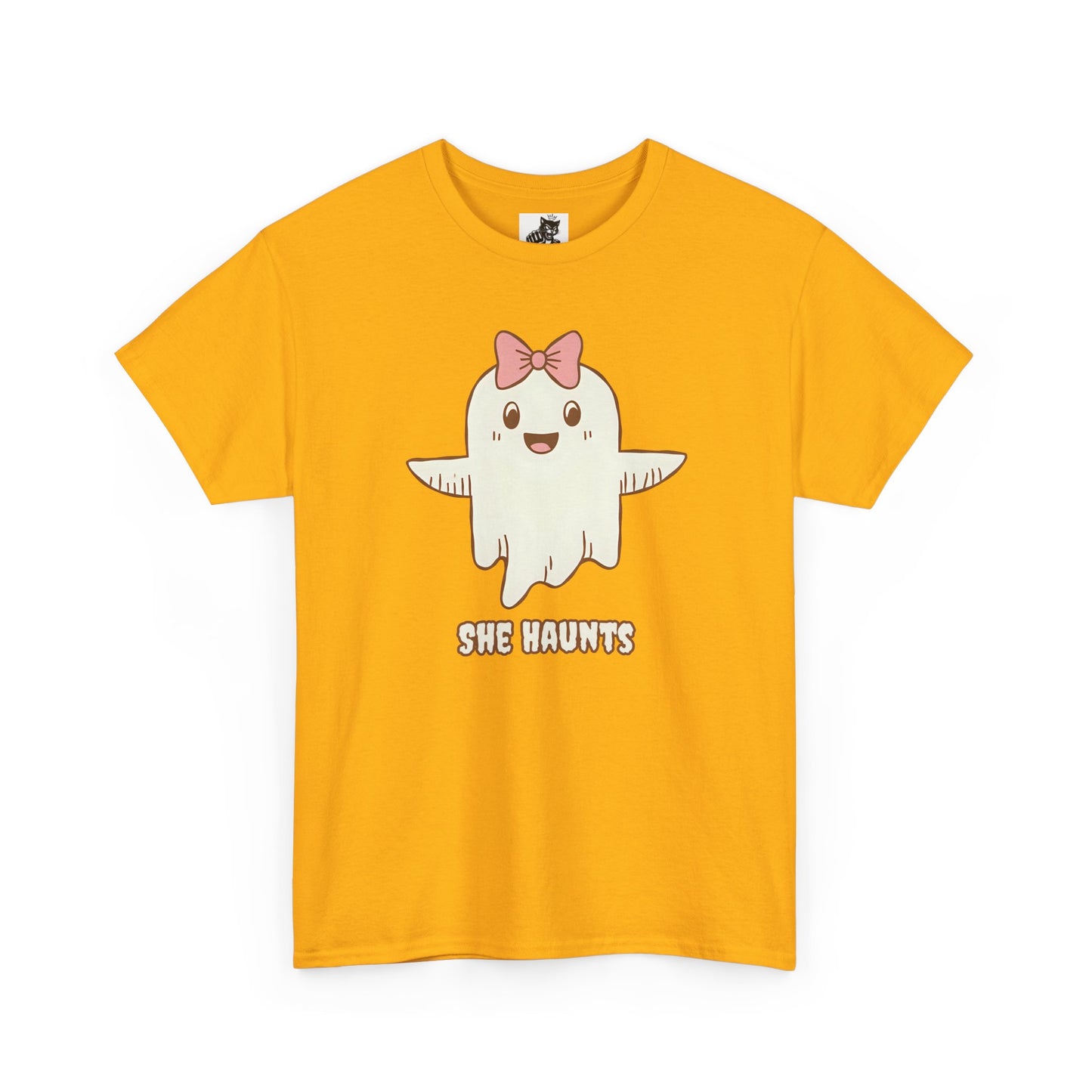 She Haunts (Version 3) - Cute Halloween Ghost T-Shirt