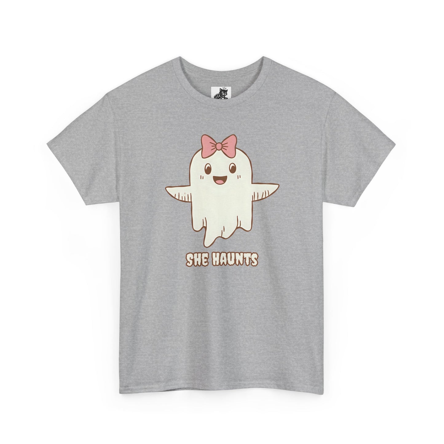 She Haunts (Version 3) - Cute Halloween Ghost T-Shirt