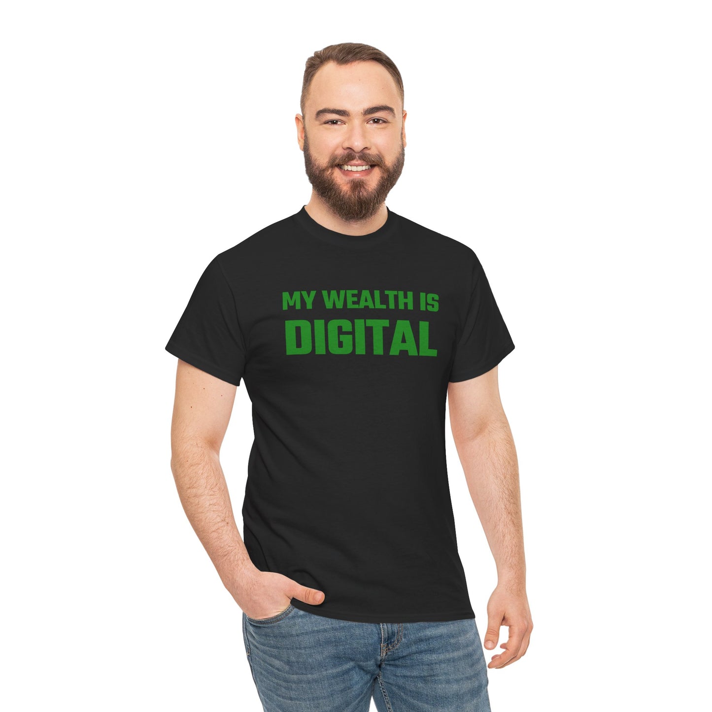 My Wealth Is Digital (Green) - Crypto Themed T-Shirt