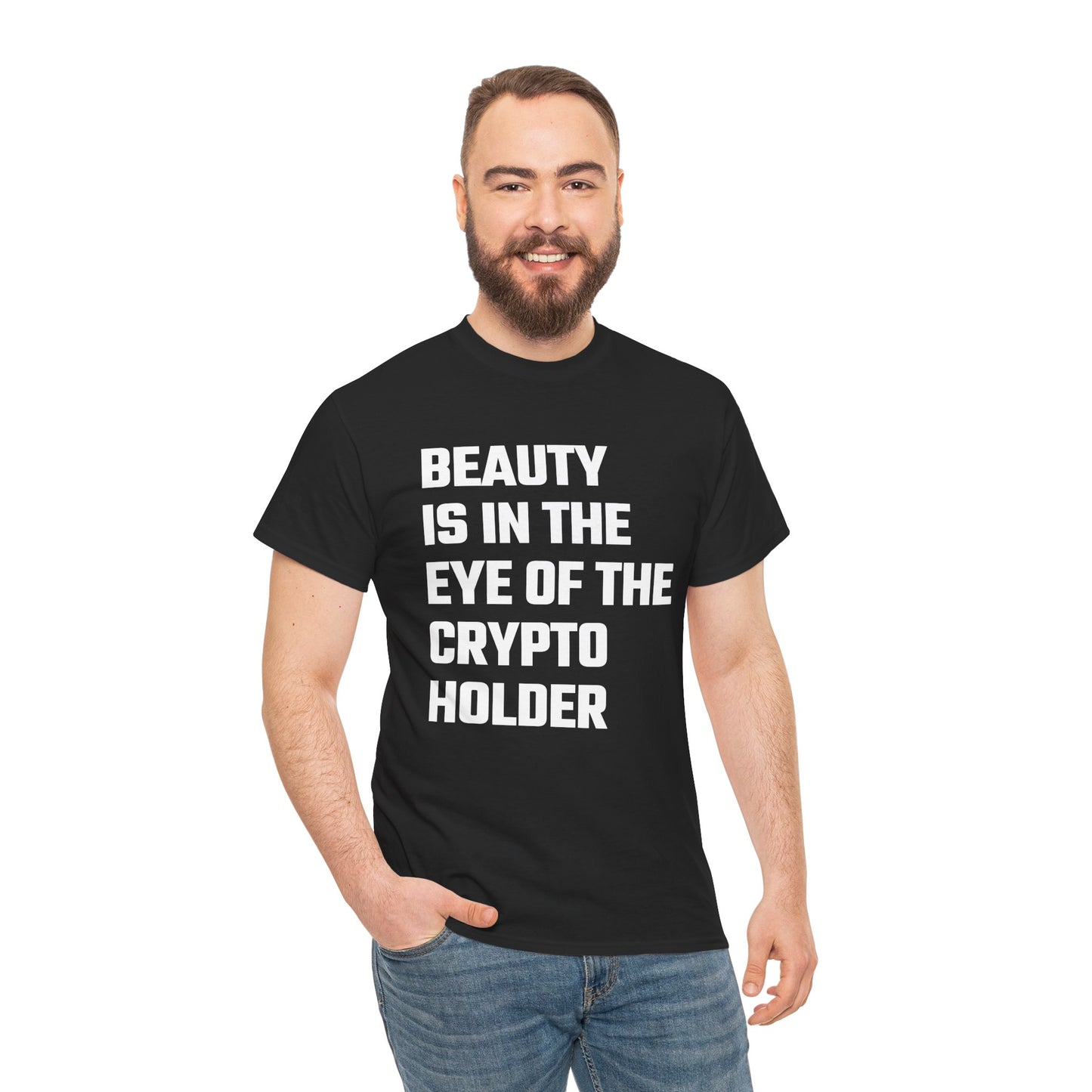 Beauty Is In The Eye of the Crypto Holder Graphic Tee - Unisex Cotton T-Shirt
